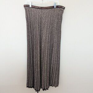 VINTAGE e-col-o-gie accordion pleated maxi skirt sequins and lace EUC 14